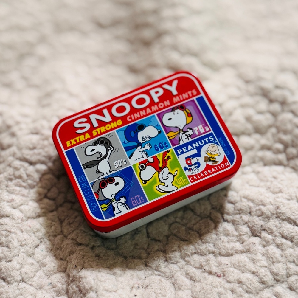 Peanuts 50th Anniversary Celebration Vintage Retro Mints Tin